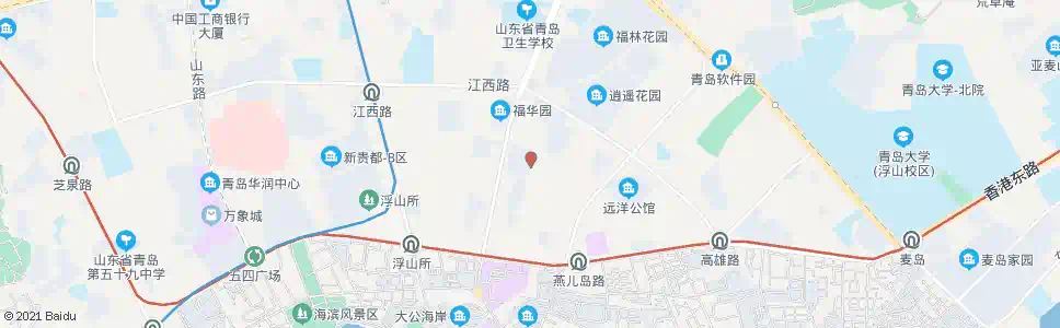 青岛闽江二路_公交站地图_青岛公交_妙搜公交查询2025