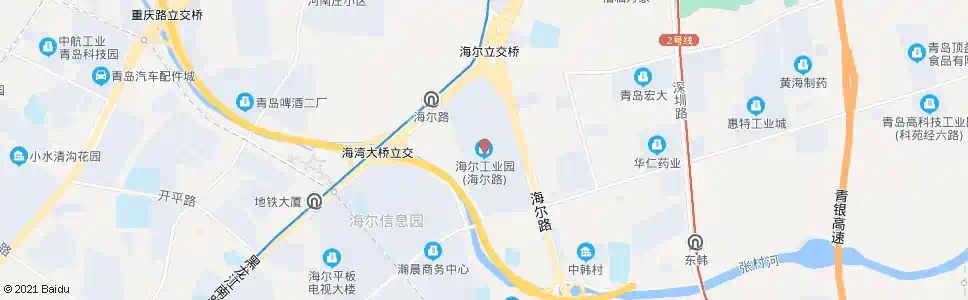 青岛海尔路(海尔工业园东门)_公交站地图_青岛公交_妙搜公交查询2025
