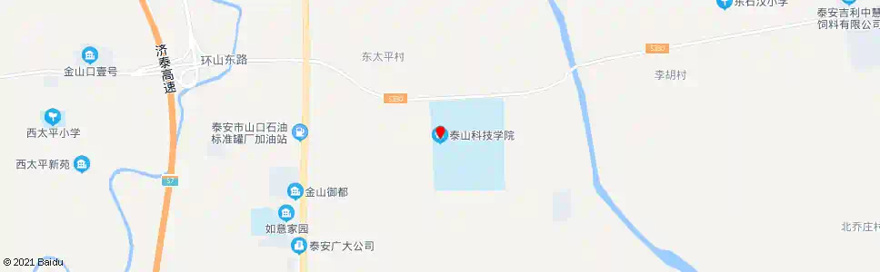 泰安山科大泰山科技学院(一中西校)_公交站地图_泰安公交_妙搜公交查询2025