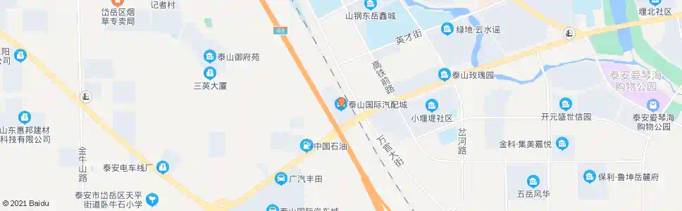 泰安泰山国际汽配城_公交站地图_泰安公交_妙搜公交查询2025