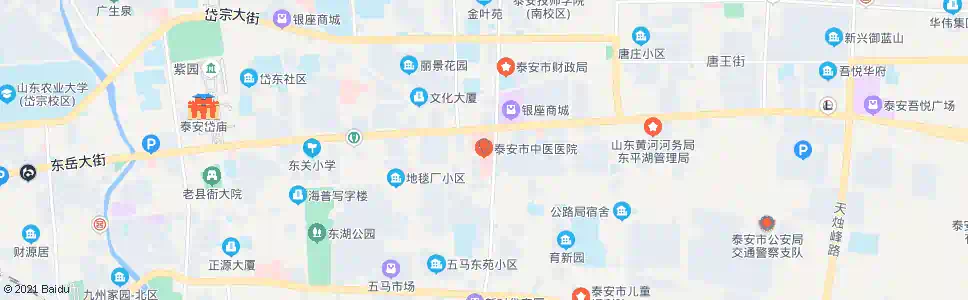 泰安岱庙办事处(原中医医院站)_公交站地图_泰安公交_妙搜公交查询2025