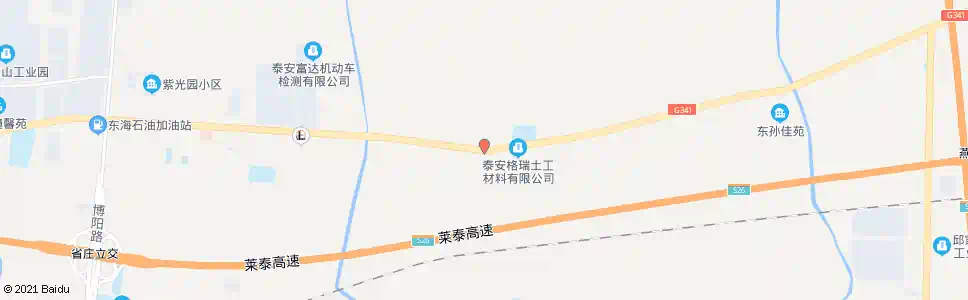 泰安岗上村(格瑞土工材料公司)_公交站地图_泰安公交_妙搜公交查询2025