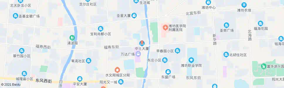 潍坊中土大厦(万达广场北门)_公交站地图_潍坊公交_妙搜公交查询2025
