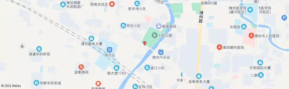 潍坊人民公园南门_公交站地图_潍坊公交_妙搜公交查询2025