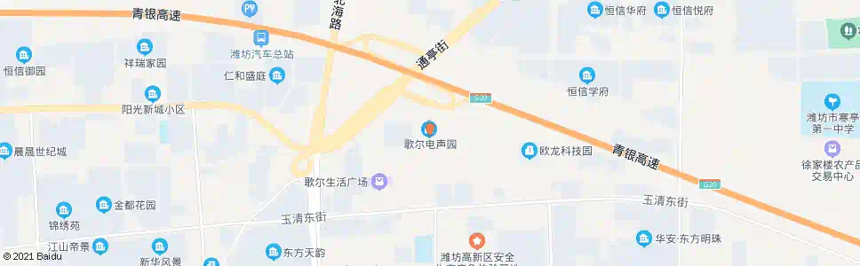 潍坊歌尔三期公寓_公交站地图_潍坊公交_妙搜公交查询2025