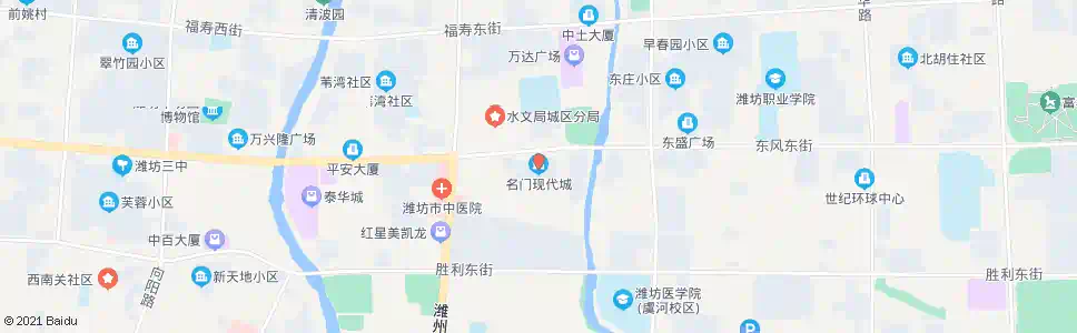 潍坊名门现代城(公交总公司)_公交站地图_潍坊公交_妙搜公交查询2025