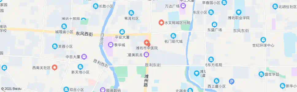 潍坊中医院(东门)_公交站地图_潍坊公交_妙搜公交查询2025