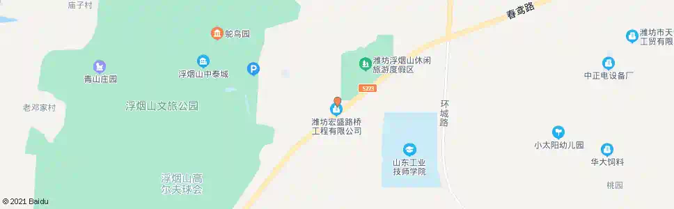 潍坊浮烟山森林公园_公交站地图_潍坊公交_妙搜公交查询2025