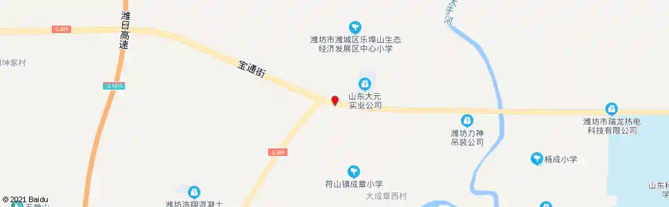 潍坊宝通街杏乐路口(山东大元实业)_公交站地图_潍坊公交_妙搜公交查询2025