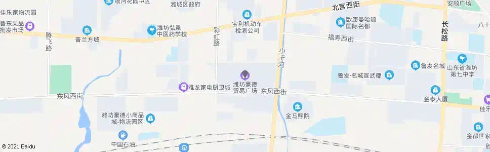 潍坊豪德贸易广场(东风街)_公交站地图_潍坊公交_妙搜公交查询2025