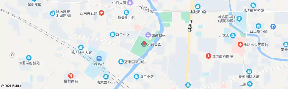 潍坊人民公园(润扬新城东)_公交站地图_潍坊公交_妙搜公交查询2025