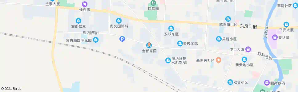 潍坊金都家园(胜利街安顺路口西)_公交站地图_潍坊公交_妙搜公交查询2025