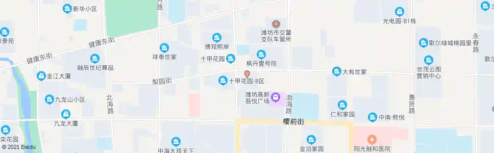 潍坊十甲花园(水岸华府)_公交站地图_潍坊公交_妙搜公交查询2025