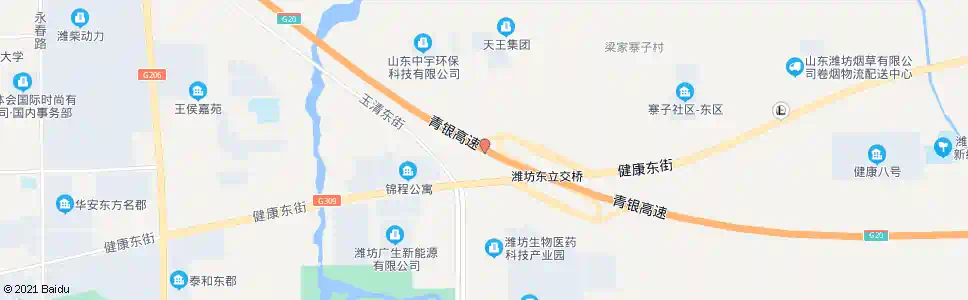 潍坊鸢飞路济青高速立交桥_公交站地图_潍坊公交_妙搜公交查询2025
