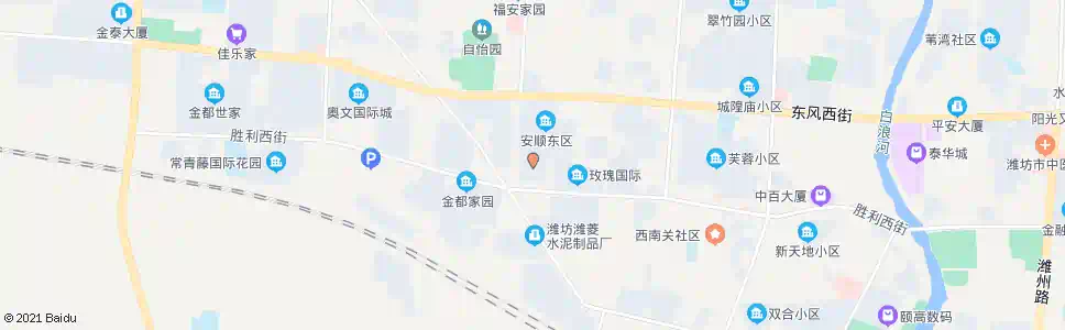 潍坊胜利街安顺路口东(怡馨家园)_公交站地图_潍坊公交_妙搜公交查询2025