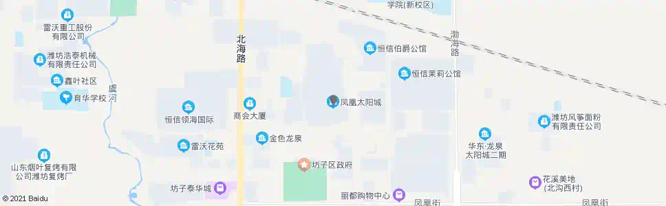潍坊凤凰太阳城(龙泉街朝凤路口)_公交站地图_潍坊公交_妙搜公交查询2025