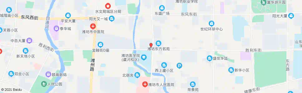 潍坊虞河路胜利街路口(浦发银行)_公交站地图_潍坊公交_妙搜公交查询2025