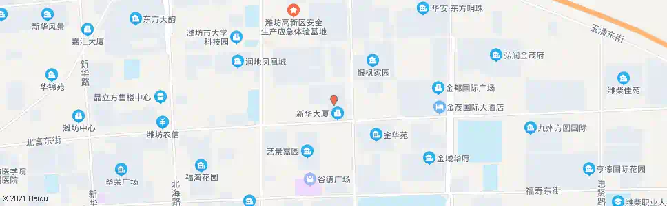 潍坊北宫东街金马路口(新华苑)_公交站地图_潍坊公交_妙搜公交查询2025