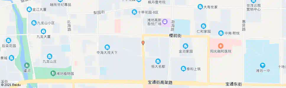 潍坊金马路樱前街路口_公交站地图_潍坊公交_妙搜公交查询2025
