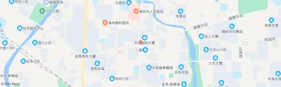 潍坊虞河路健康街路口_公交站地图_潍坊公交_妙搜公交查询2025