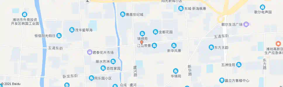 潍坊玉清街虞河路口_公交站地图_潍坊公交_妙搜公交查询2025
