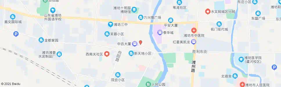 潍坊潍坊百货大楼(胜利街和平路交叉口北)_公交站地图_潍坊公交_妙搜公交查询2025