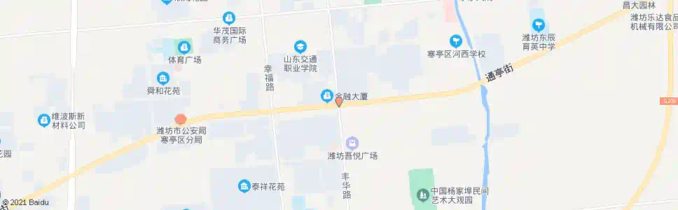 潍坊金融大厦_公交站地图_潍坊公交_妙搜公交查询2025