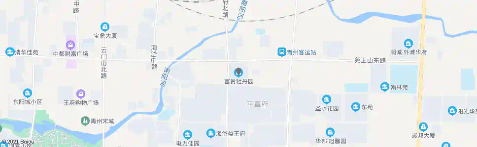 潍坊牡丹富贵园(东行)_公交站地图_潍坊公交_妙搜公交查询2025