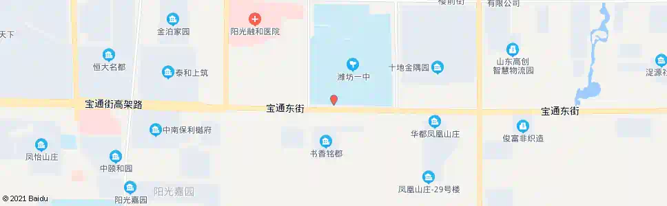 潍坊潍坊中学(万达广场南门)_公交站地图_潍坊公交_妙搜公交查询2025