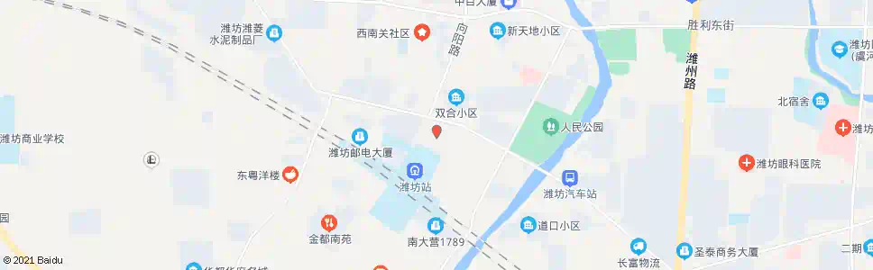 潍坊火车站(中亚商贸城)_公交站地图_潍坊公交_妙搜公交查询2025