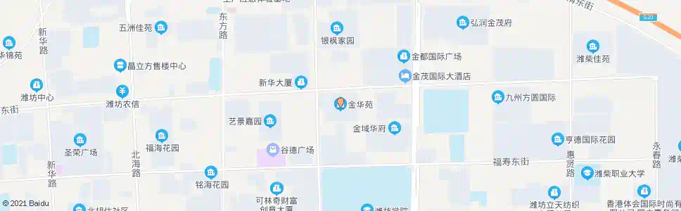 潍坊金华苑_公交站地图_潍坊公交_妙搜公交查询2025