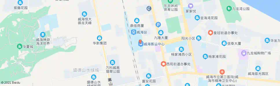 威海苘山中心广场_公交站地图_威海公交_妙搜公交查询2025