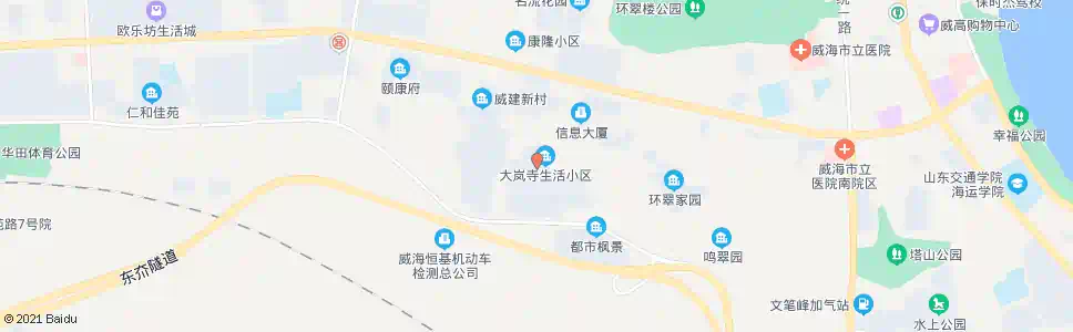 威海大岚寺生活小区_公交站地图_威海公交_妙搜公交查询2025