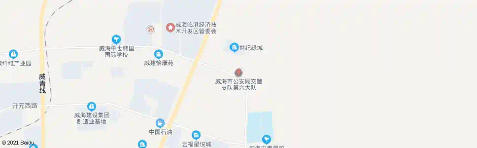 威海公安分局(交警六大队)_公交站地图_威海公交_妙搜公交查询2025