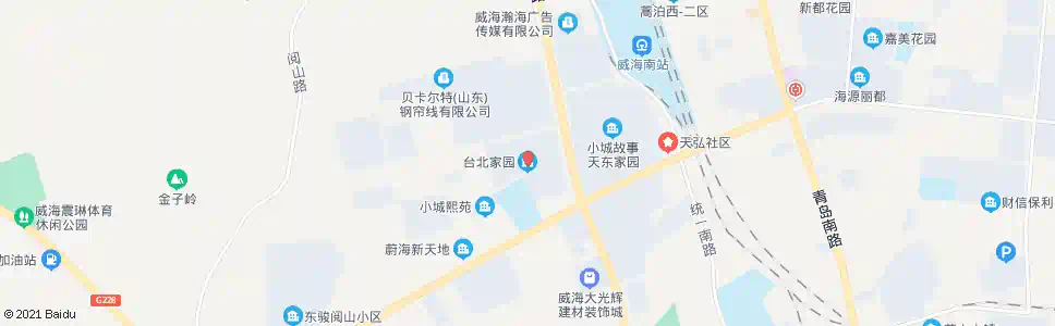 威海台北家园_公交站地图_威海公交_妙搜公交查询2025