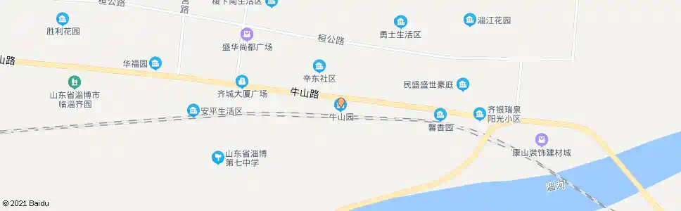淄博牛山园_公交站地图_淄博公交_妙搜公交查询2025