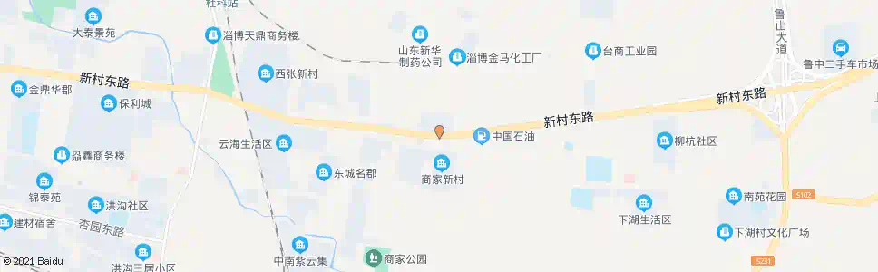 淄博商家新村_公交站地图_淄博公交_妙搜公交查询2025