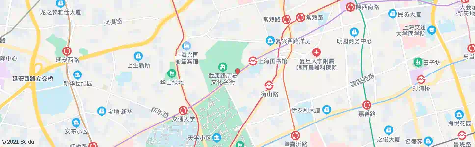 上海淮海中路高安路_公交站地图_上海公交_妙搜公交查询2025