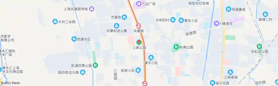 上海三泉公园(保德路共和新路)_公交站地图_上海公交_妙搜公交查询2025