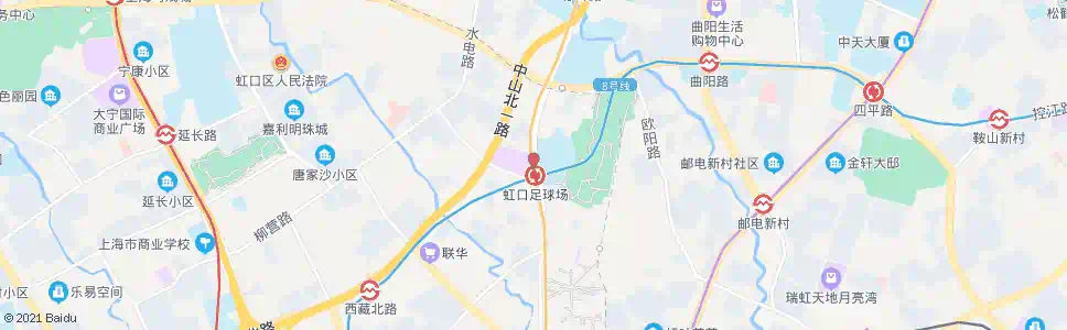 上海虹口足球场_公交站地图_上海公交_妙搜公交查询2025