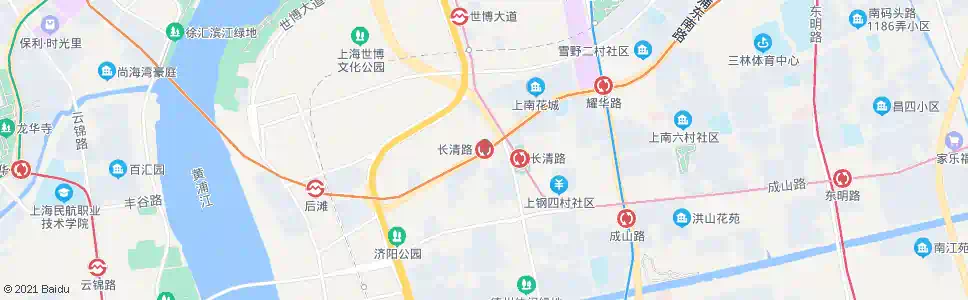 上海外环路长清路_公交站地图_上海公交_妙搜公交查询2025