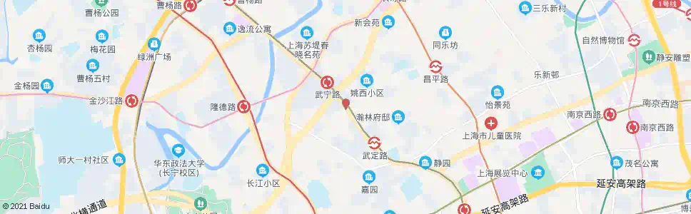 上海武宁南路康定路_公交站地图_上海公交_妙搜公交查询2025