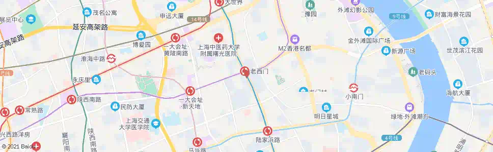 上海老西门(西藏南路)_公交站地图_上海公交_妙搜公交查询2025
