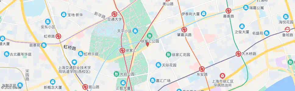 上海肇嘉浜路天平路_公交站地图_上海公交_妙搜公交查询2025