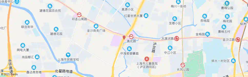 上海真北路金沙江路_公交站地图_上海公交_妙搜公交查询2025