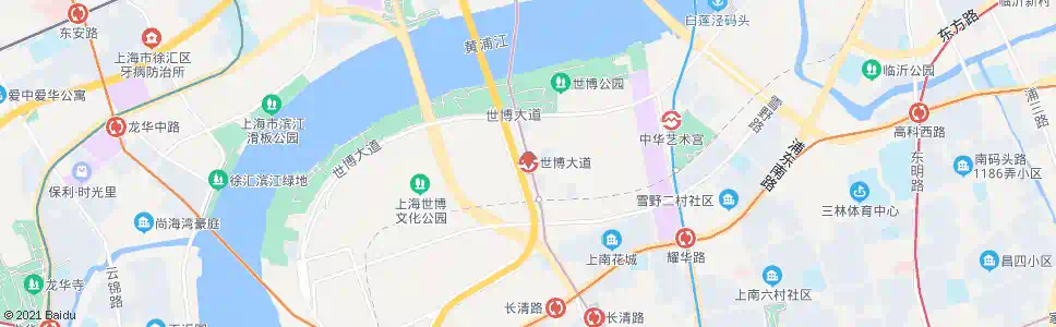 上海世博大道站_公交站地图_上海公交_妙搜公交查询2025