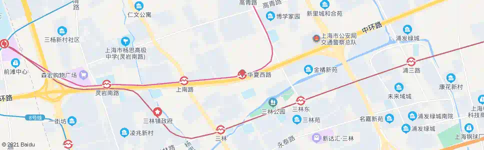 上海东明路华夏西路_公交站地图_上海公交_妙搜公交查询2025