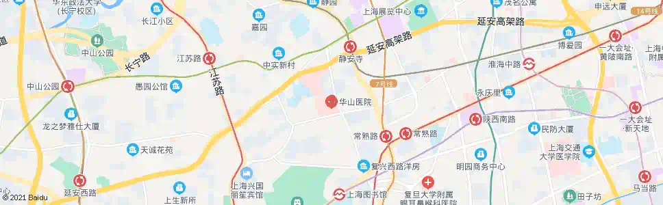 上海华山医院_公交站地图_上海公交_妙搜公交查询2025