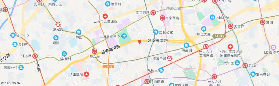 上海陕西南路延安中路_公交站地图_上海公交_妙搜公交查询2025