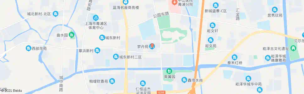 上海青湖路华青路(梦丹苑)_公交站地图_上海公交_妙搜公交查询2025